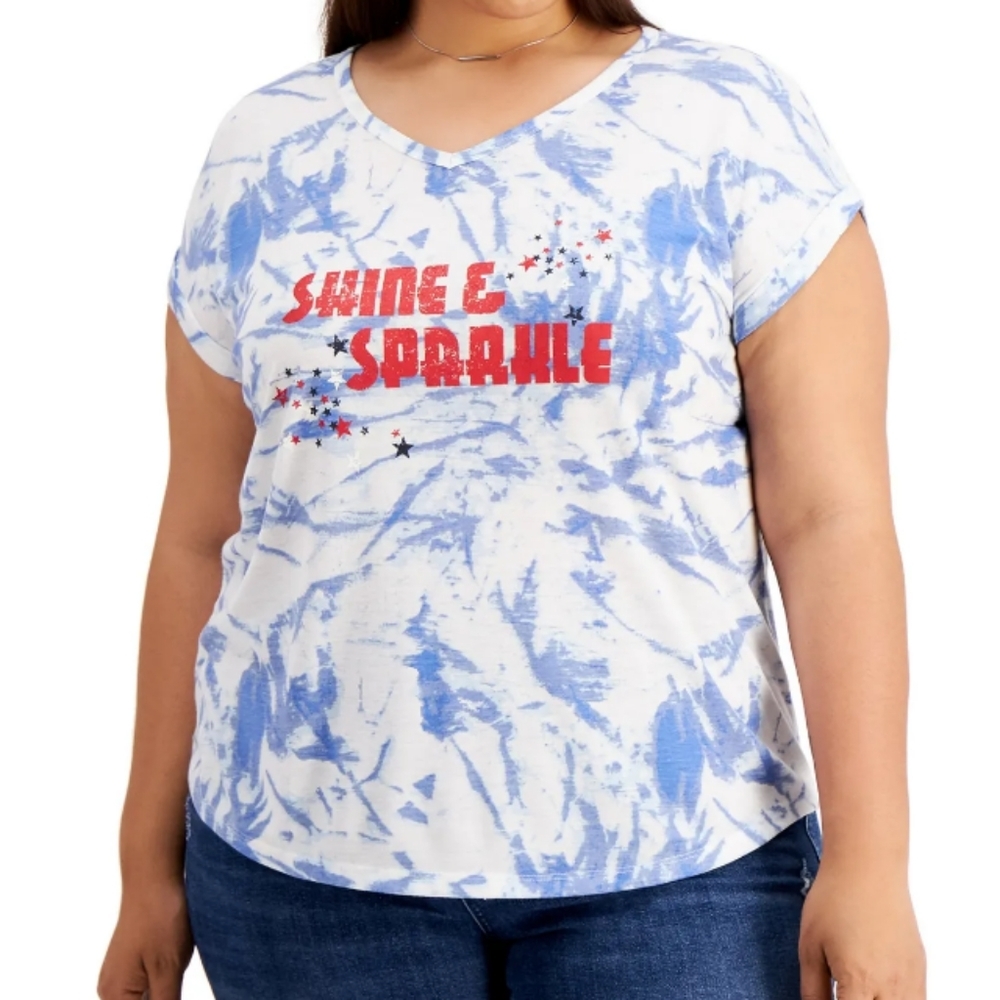 Style & Co Women's Graphic. Sparkle red. Size  1X